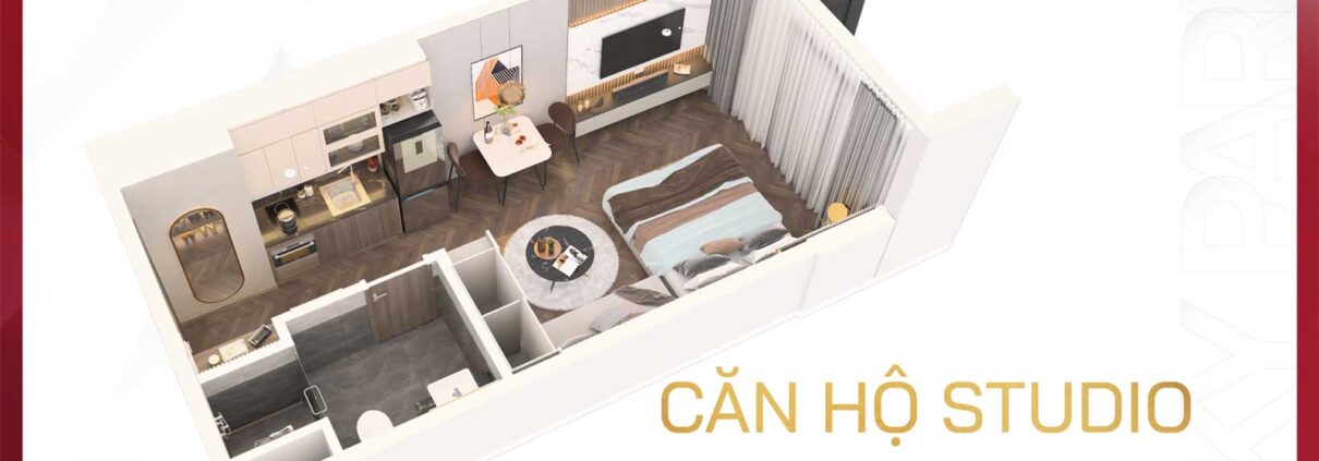 Phối cảnh căn hộ Studio Vinhomes Sky Park - 01