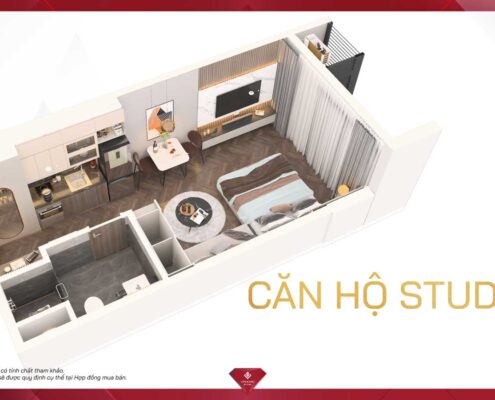 Phối cảnh căn hộ Studio Vinhomes Sky Park - 01